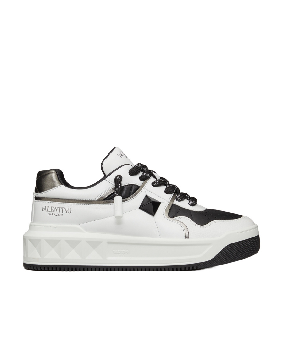 Valentino Leather Sneakers With Iconic Studs In White