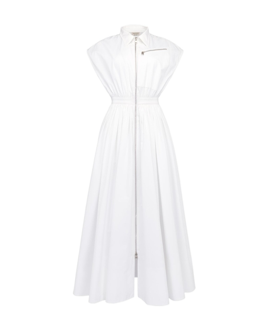 Alexander Mcqueen Hemdkleid Aus Baumwolle In White