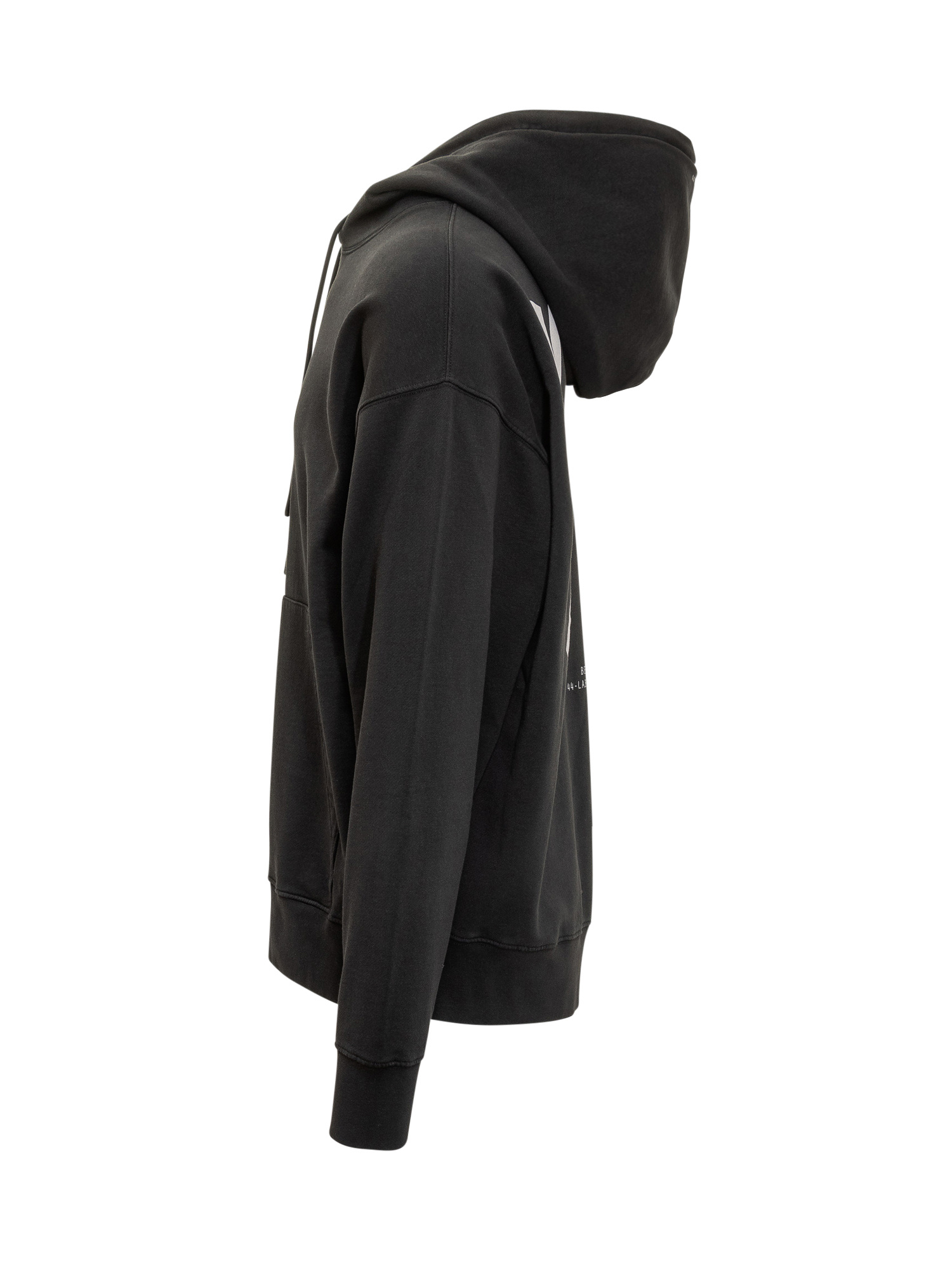44 Label Group Relaxed Fit Black Cotton Hoodie With Bold Graphic Print In Black