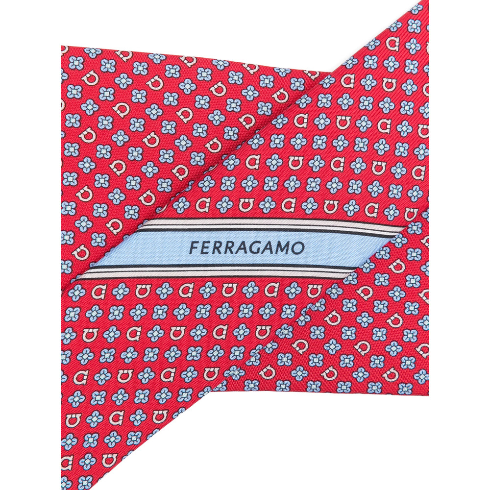 Ferragamo Patterned Tie In Pink