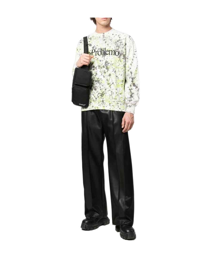 Aries No Problemo Spray-dye Sweatshirt In White