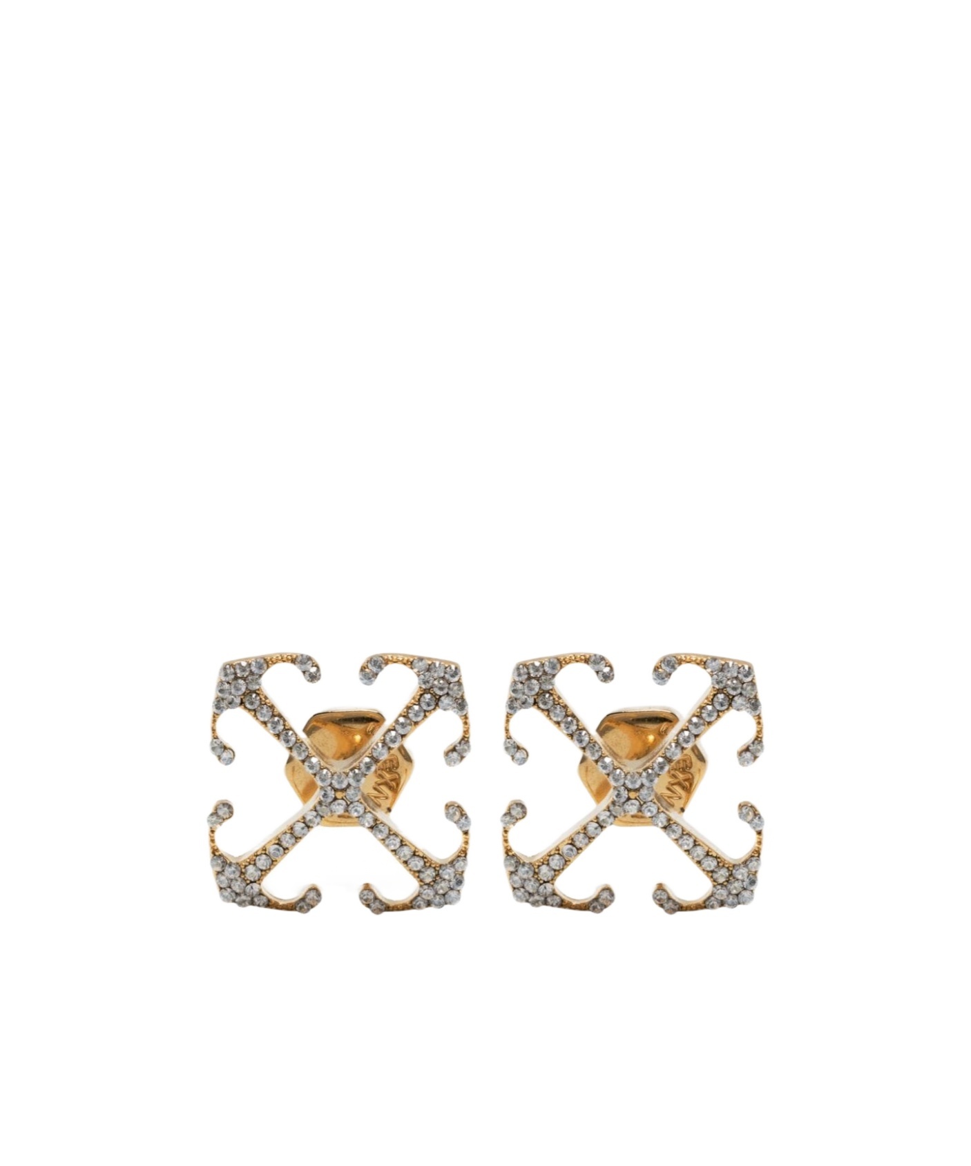 Off-white Mini Arrow Crystal-embellished Earrings In Yellow