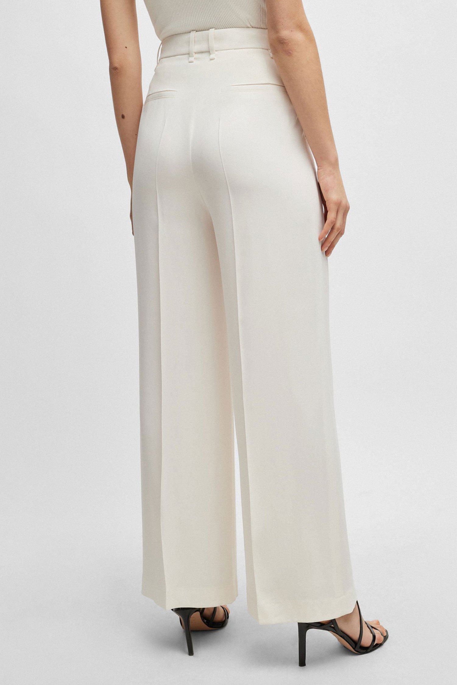 HUGO BOSS HIGH-WAIST CREPE PALAZZO PANTS