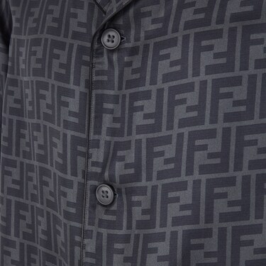 Fendi Ff Pattern Long-sleeved Shirt In Gray