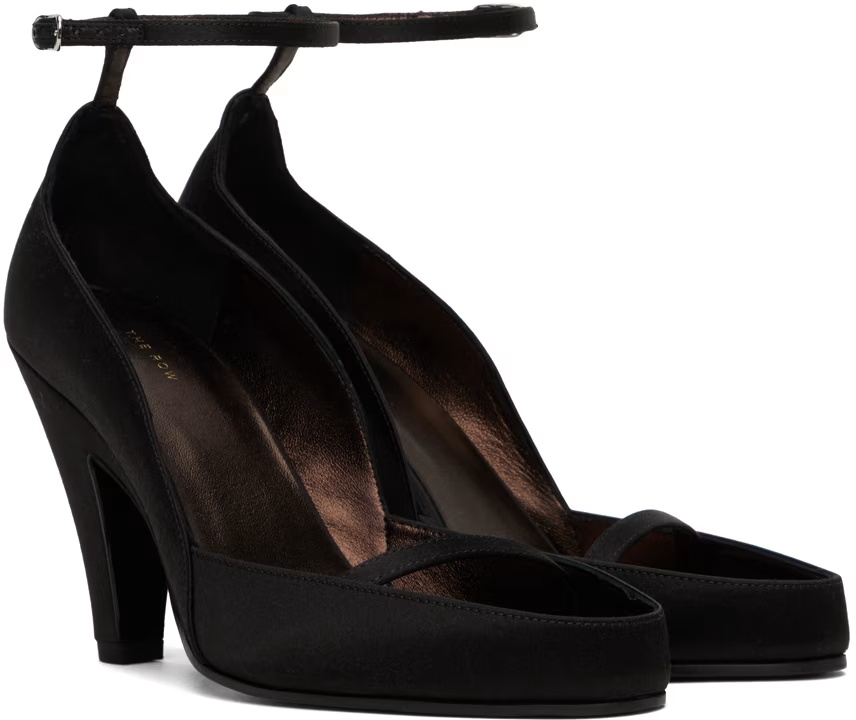 The Row Ankle Straps With High Heels In Black