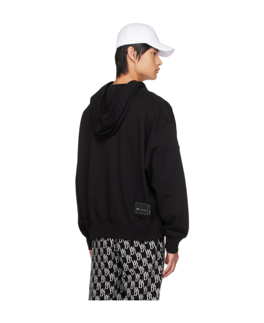 We11 Done Logo Hooded Sweater In Black