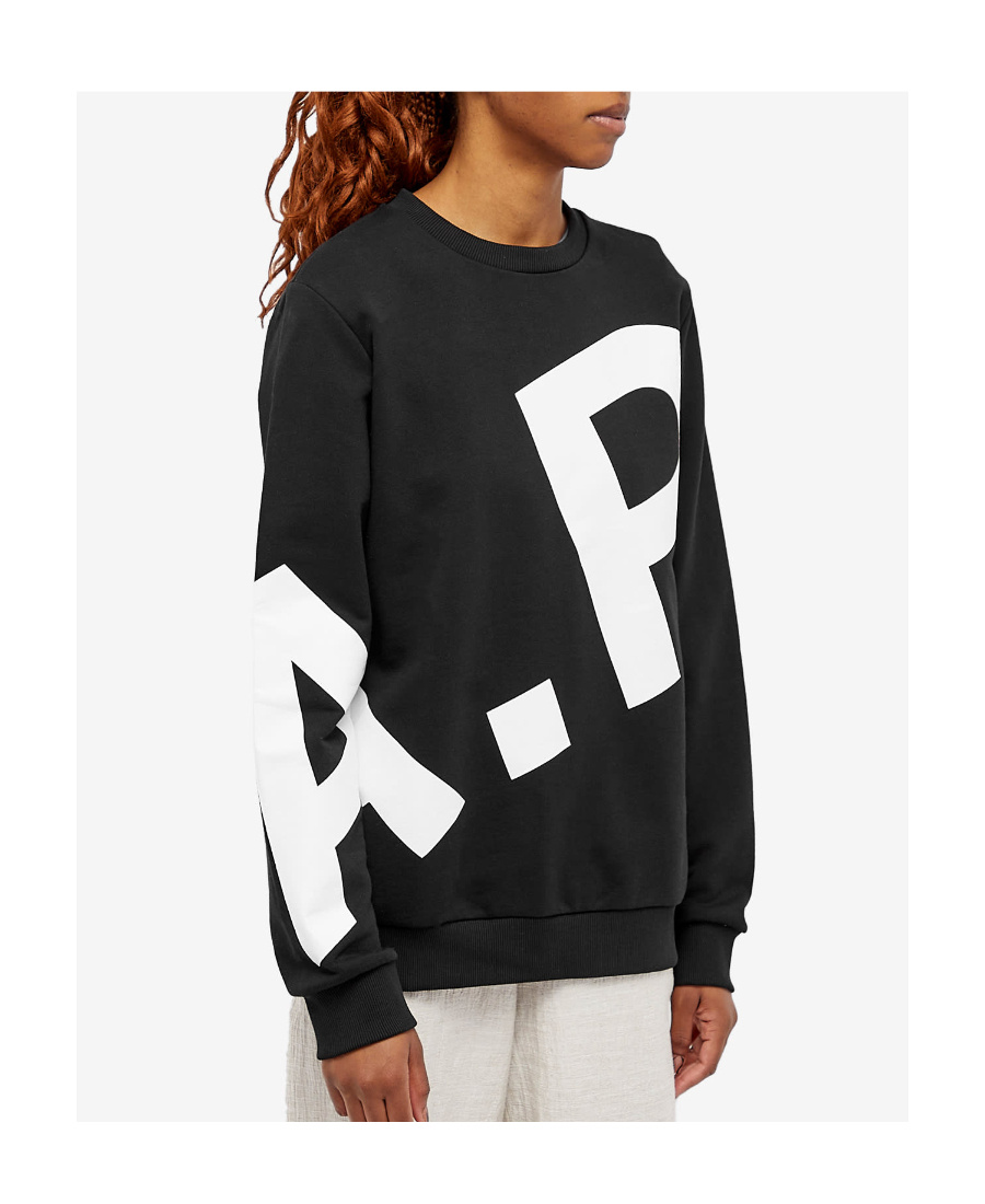 Apc A.p.c. Sweatshirt With Maxi Logo In Black