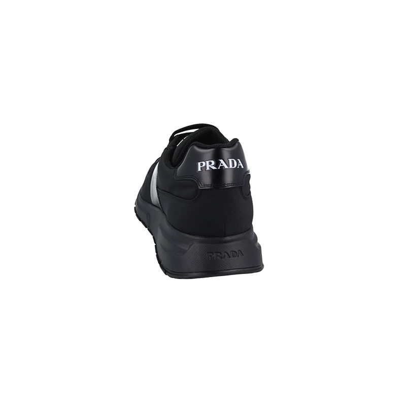 Prada Round-toe Sneakers In Black