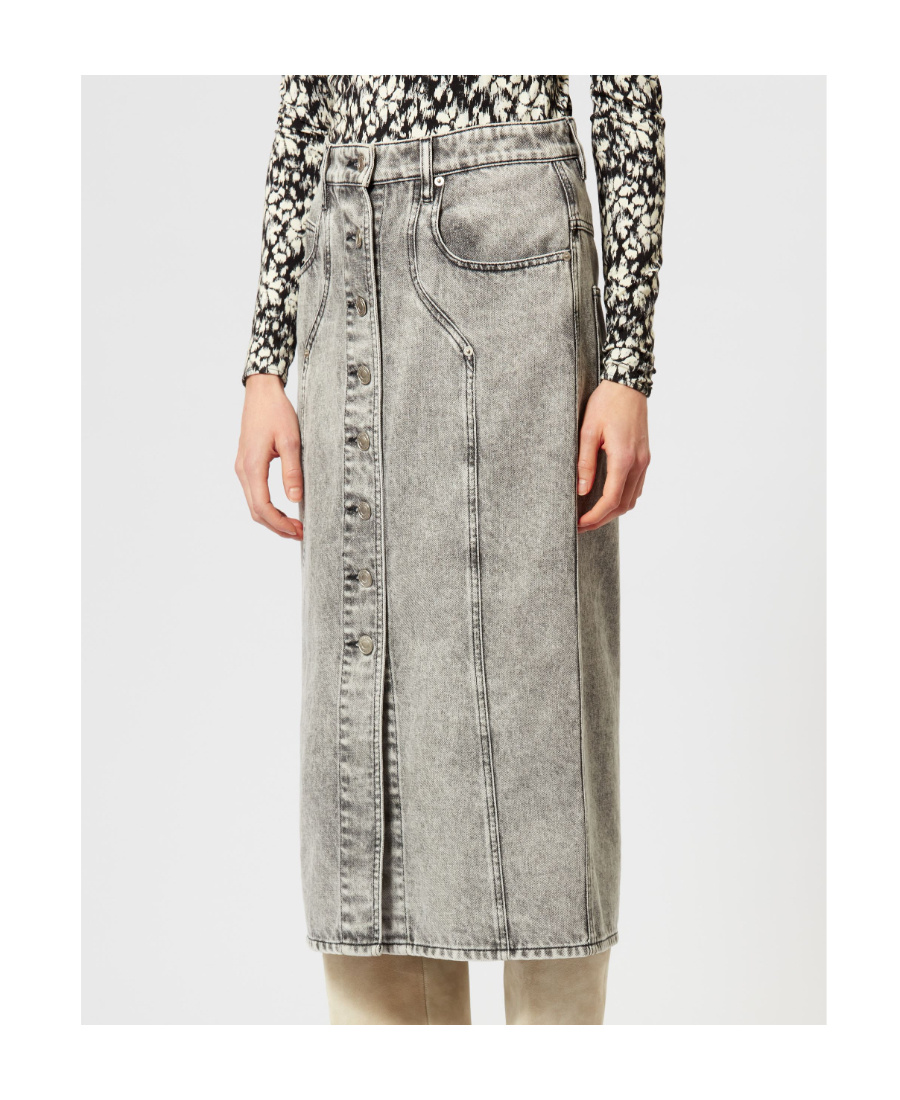 Isabel Marant Étoile Vandy Denim Skirt In Gray