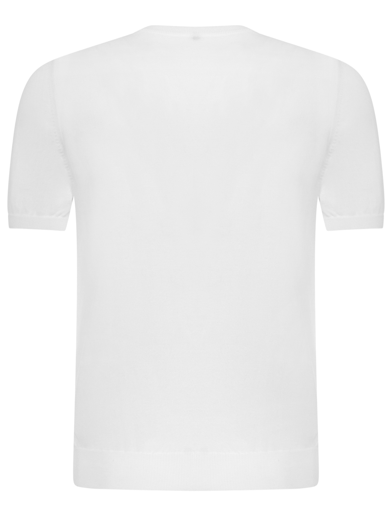 Malo Short-sleeved Fine-knit Sweater In White