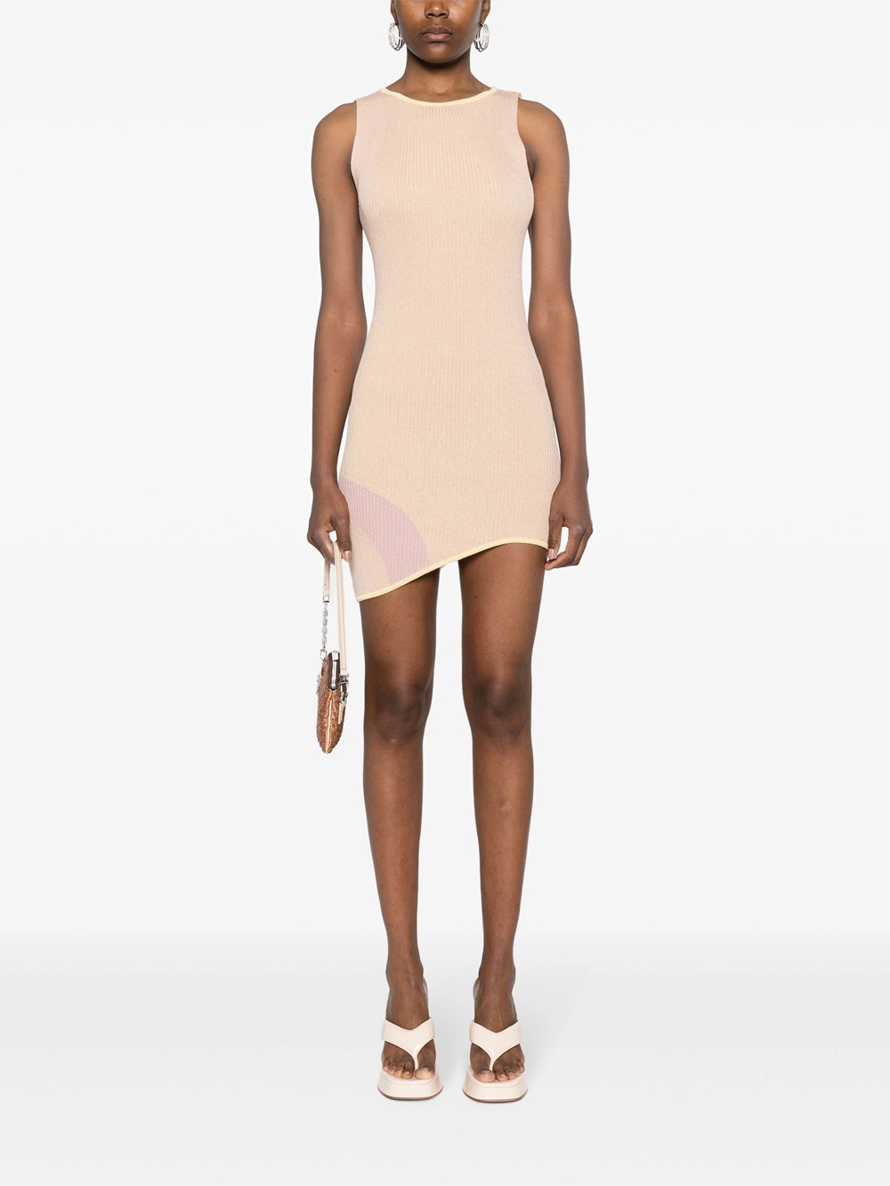 Gcds Pink Comma Minidress In Nude