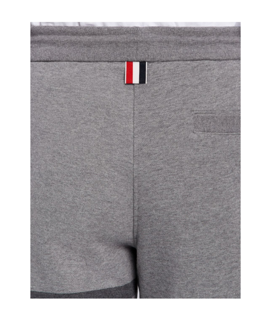 Thom Browne Tonal 4-bar Loopback Track Shorts In Gray