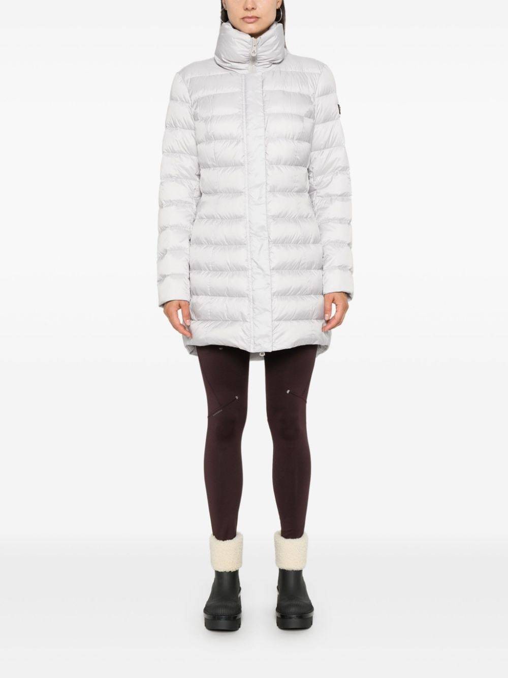 Peuterey Nylon Midi Down Jacket In Gray