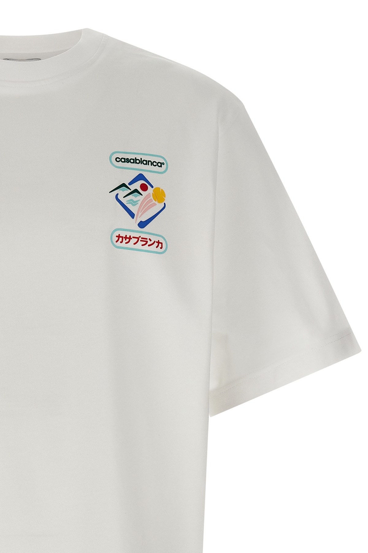 Casablanca Logo Crew Neck T-shirt In White