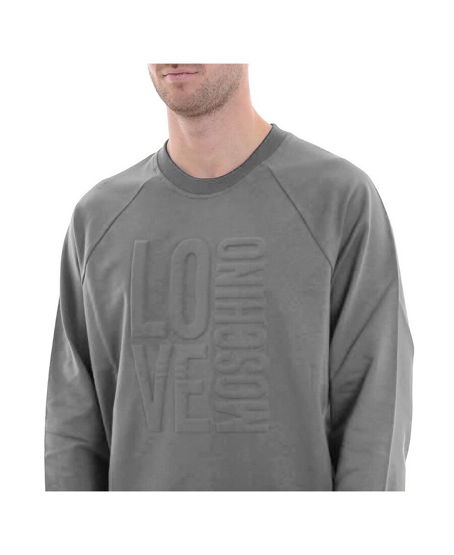 Moschino Logo Printed Sweater In Gray