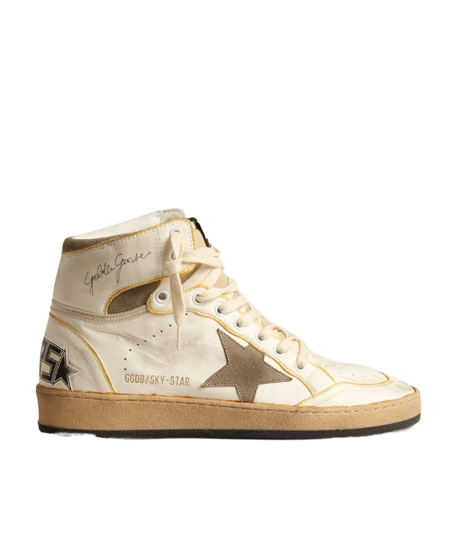 Golden Goose Deluxe Brand Sky-star High-top Sneakers In Brown