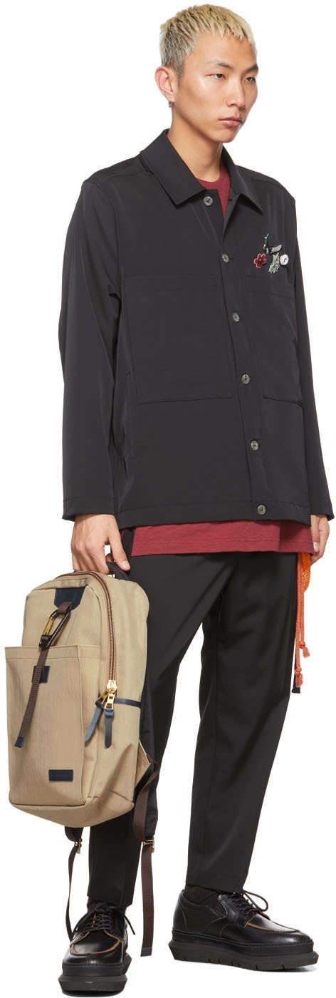 Master-piece Camel Two-way Zipper Backpack In Brown