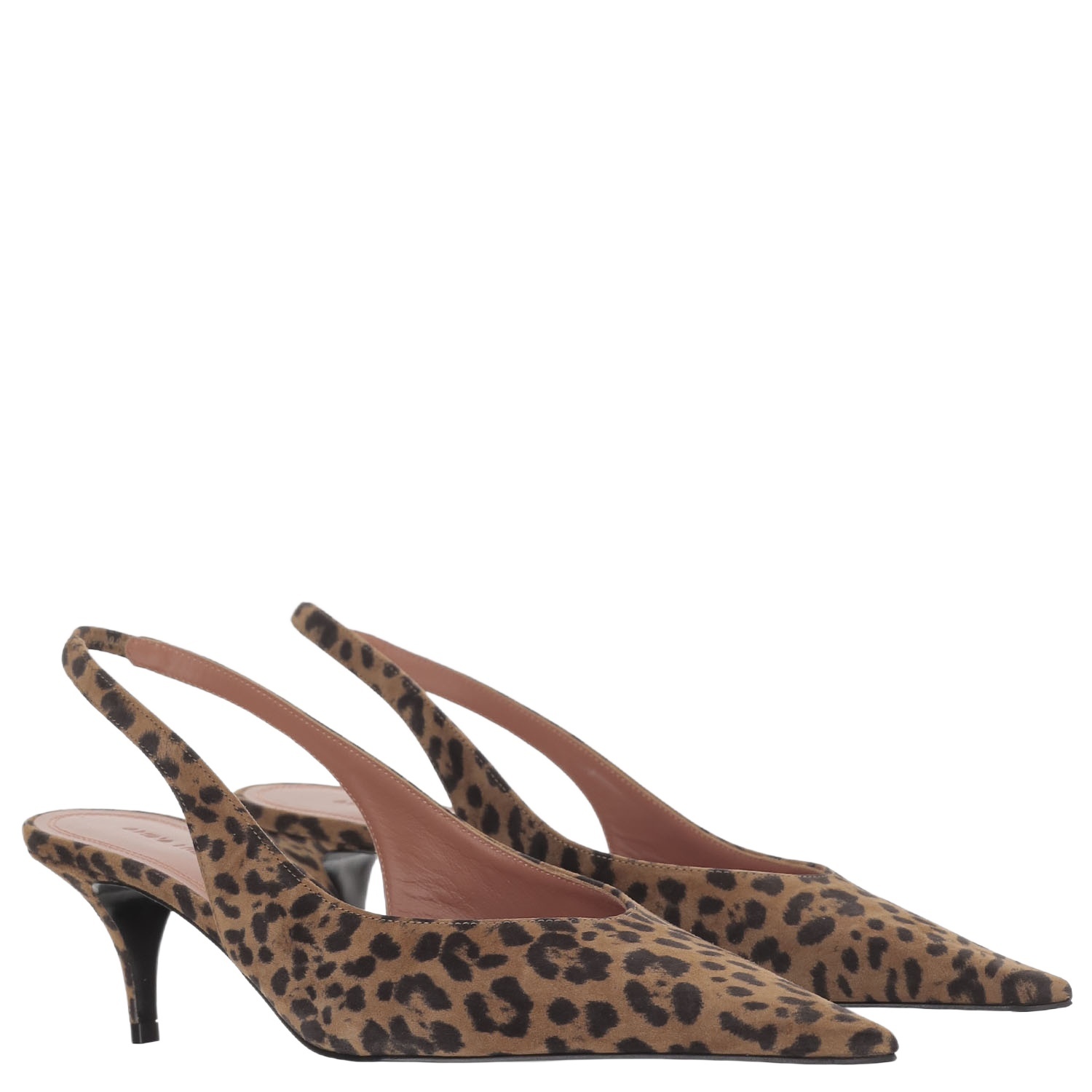 Amina Muaddi 55mm Anok Animal-print Slingback Pumps In Brown
