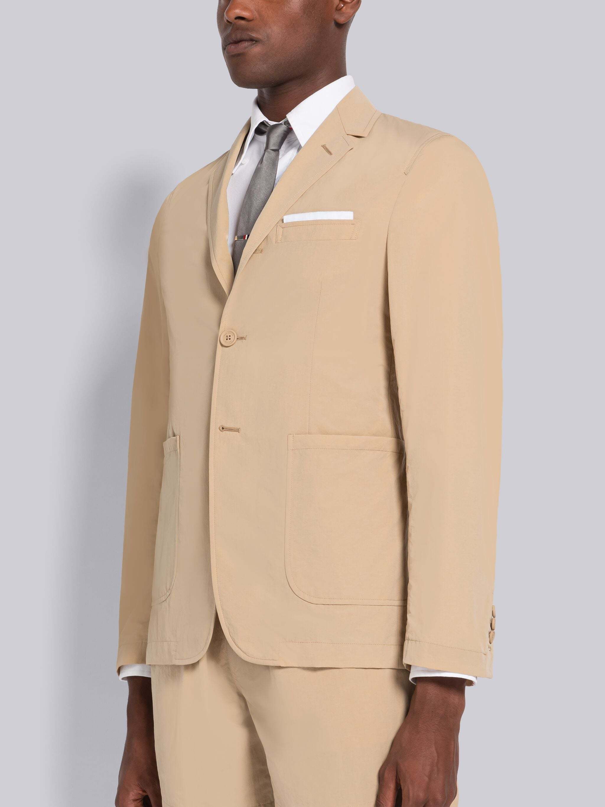 Shop Thom Browne Unconstructed Single-breasted Blazer In Nude