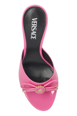 Versace Open Toe High Heel Sandals In Pink