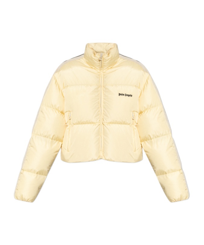 Palm Angels Quilted Down Jacket In Nude