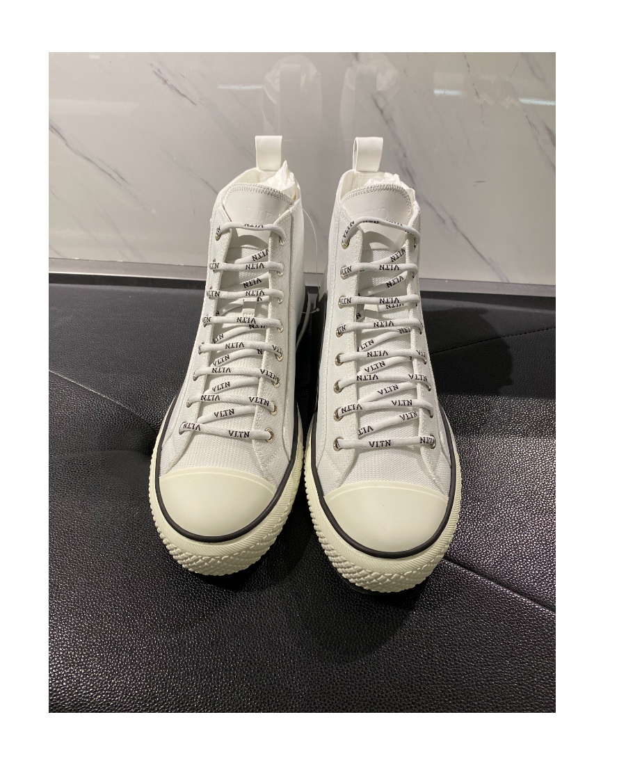 Valentino Vltn Mesh High-top Sneaker In Gray