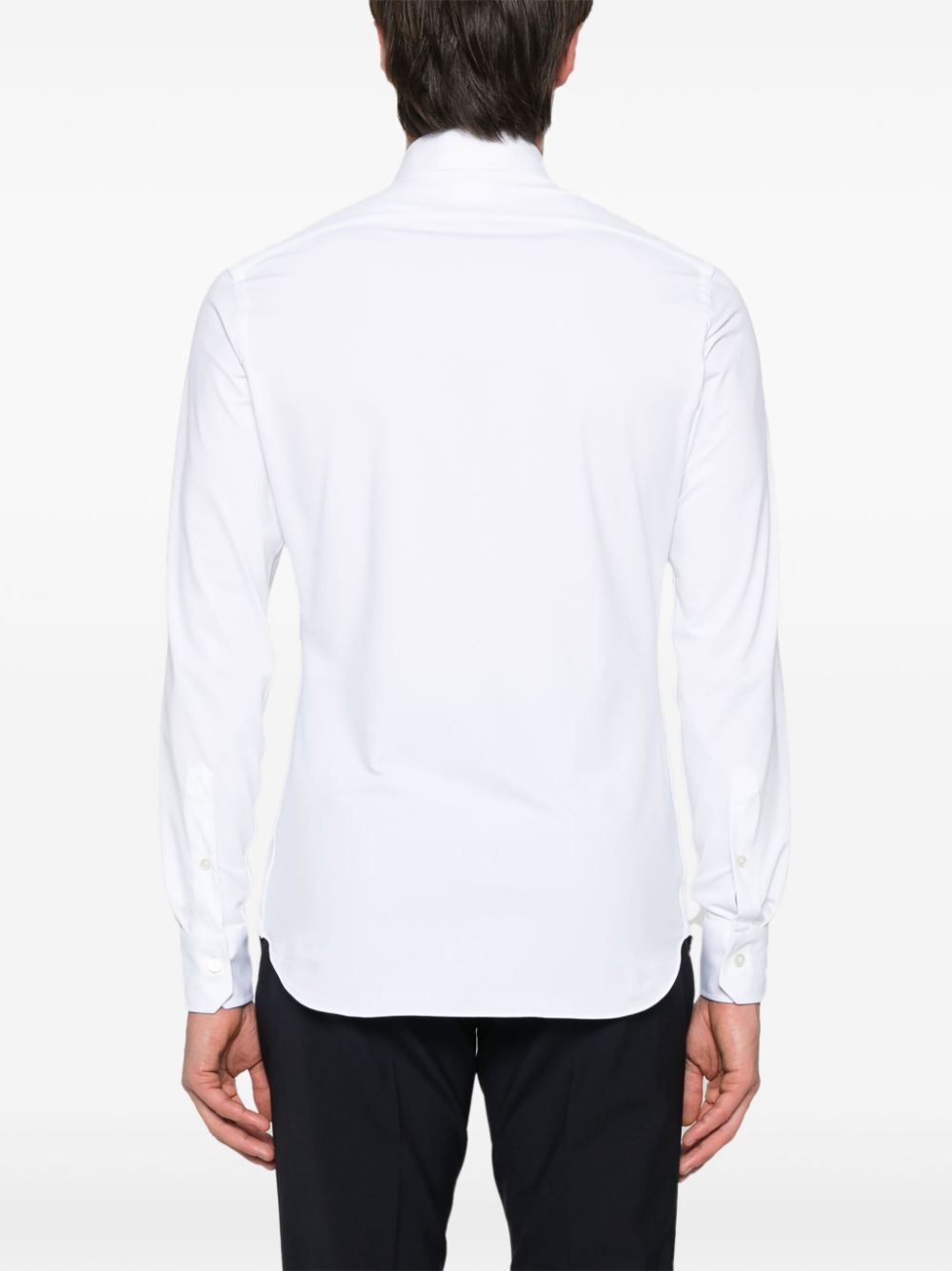 Shop Xacus Long-sleeve Poplin Shirt In White