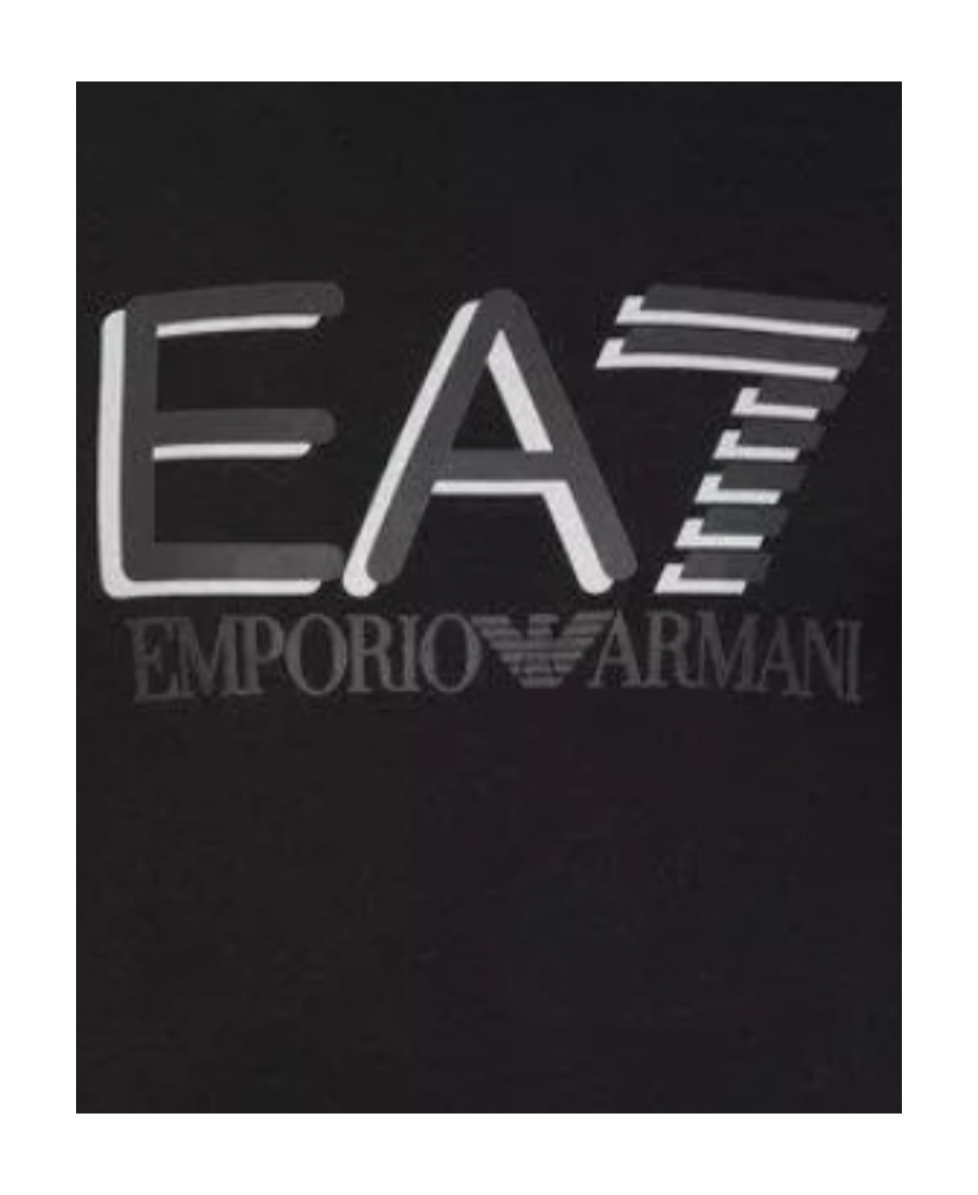 Ea7 Logo Printed Round-neck Pullover In Black