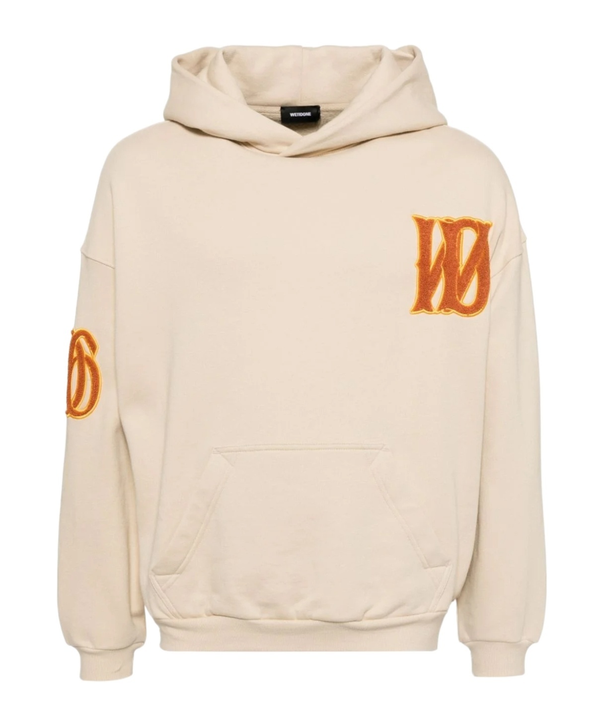 We11 Done Logo-patch Hoodie In Nude