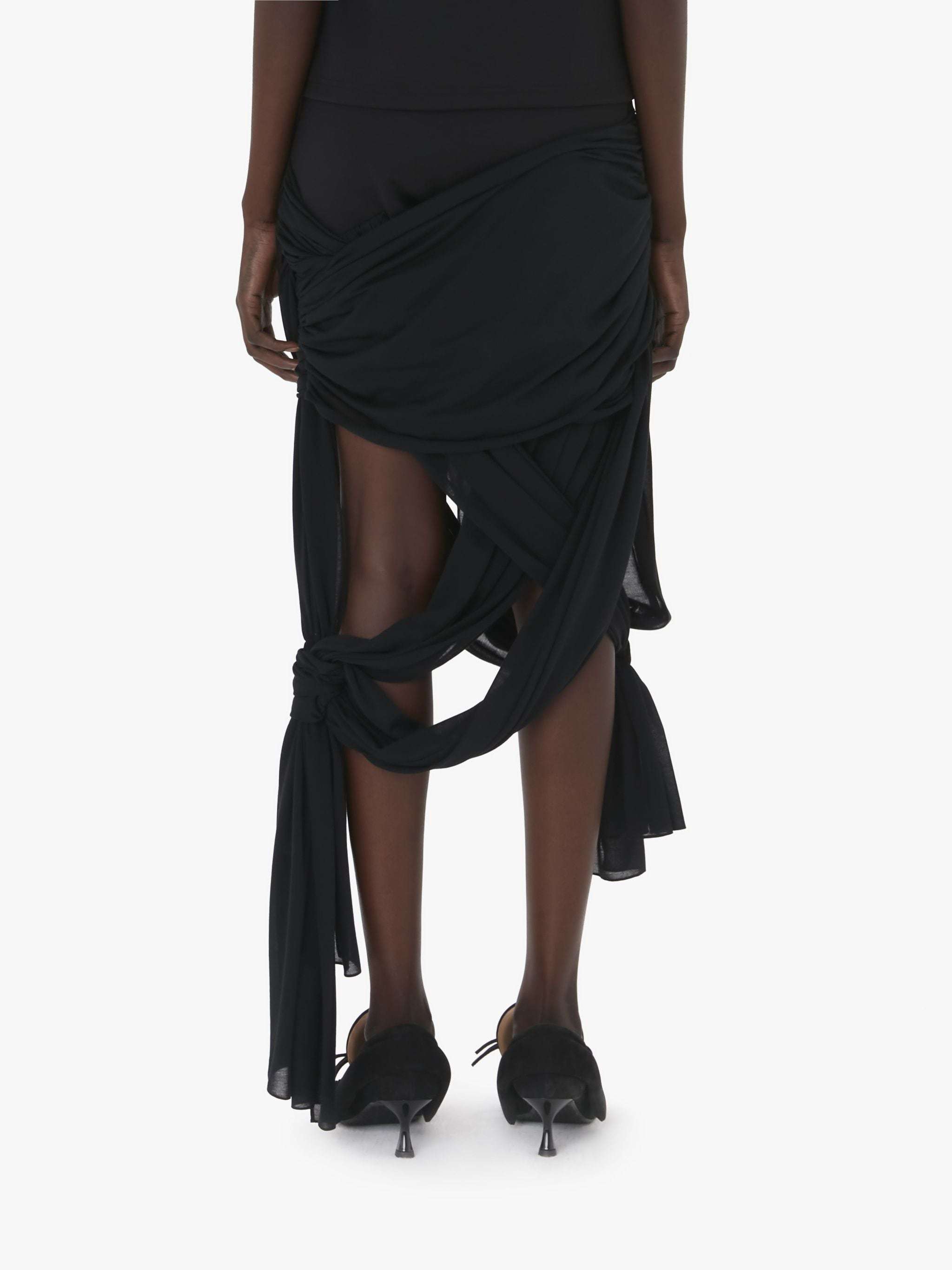 Jw Anderson Draped Wrap Midi Skirt In Black