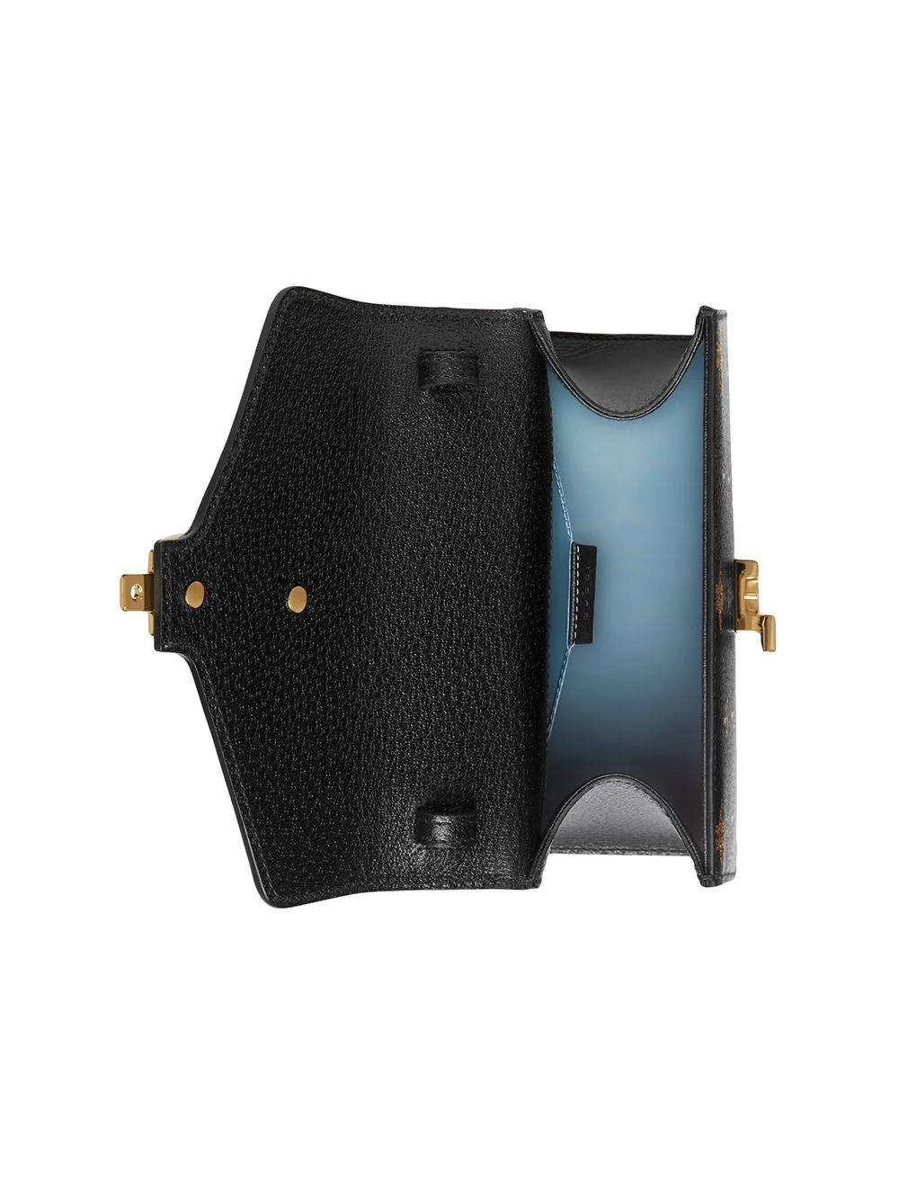 Gucci Sylvie Bee Star Mini Leather Bag In Black