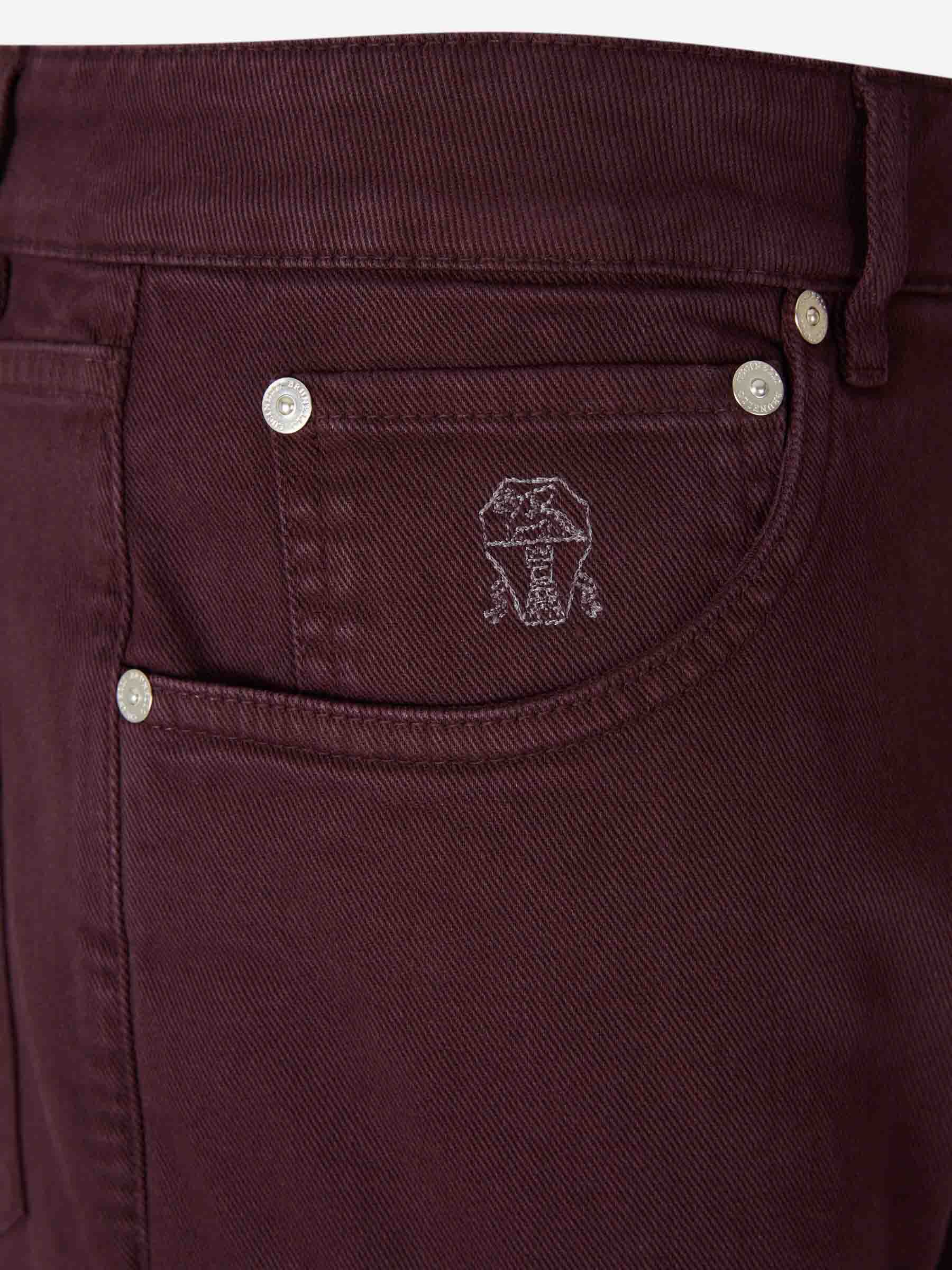 Brunello Cucinelli Five-pocket Virgin Wool Flannel Trousers In Red