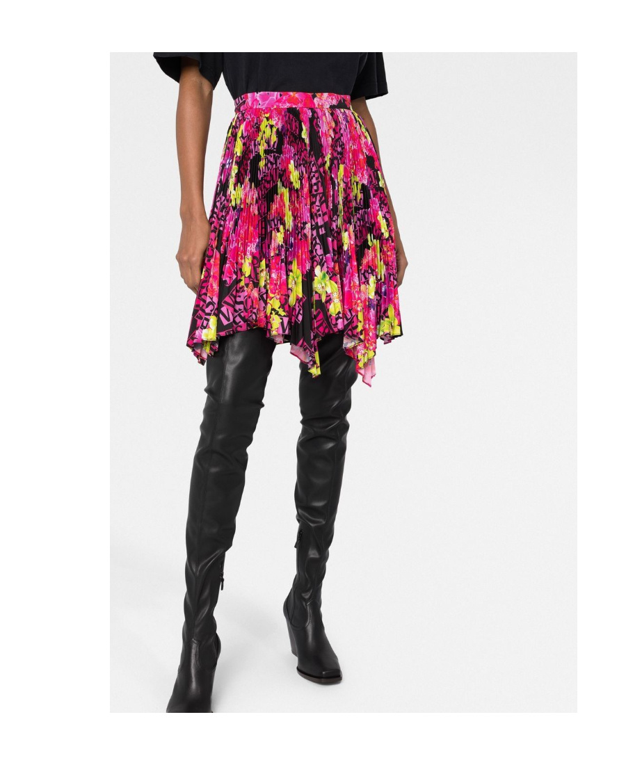 Shop Versace Off-shoulder Long-sleeve Bodysuit In Red