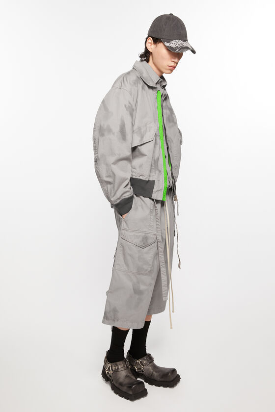 Acne Studios Logo-embroidered Bomber Jacket In Gray