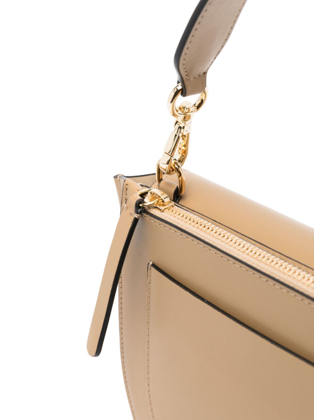 Shop Wandler Mini Hortensia Leather Tote Bag In Nude