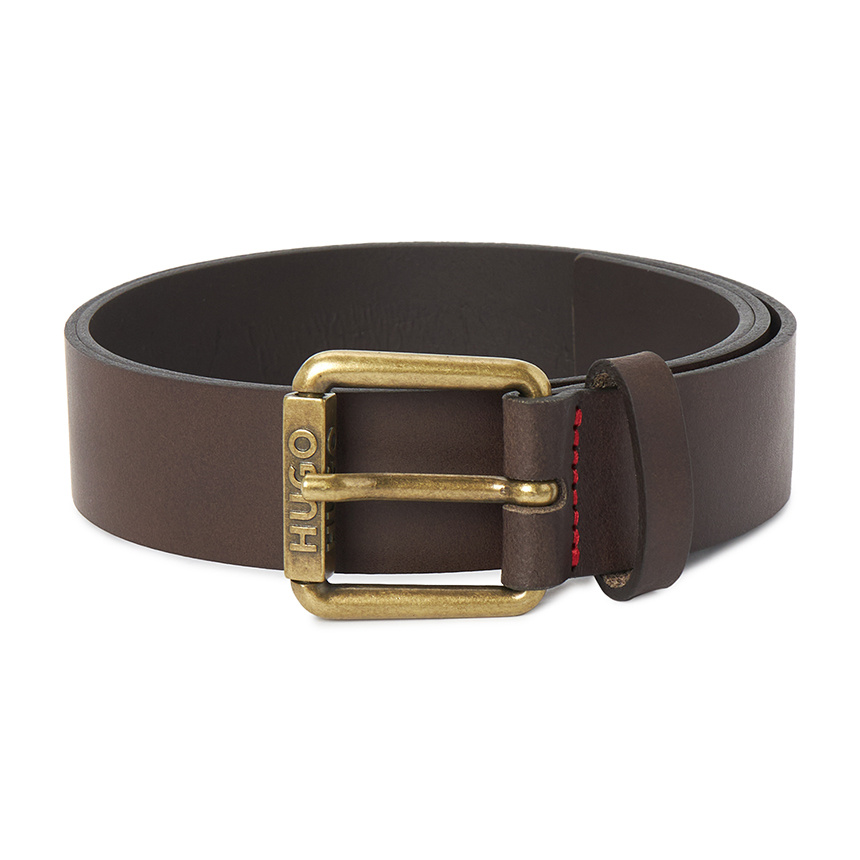 Hugo Boss Logo Belt In Brown