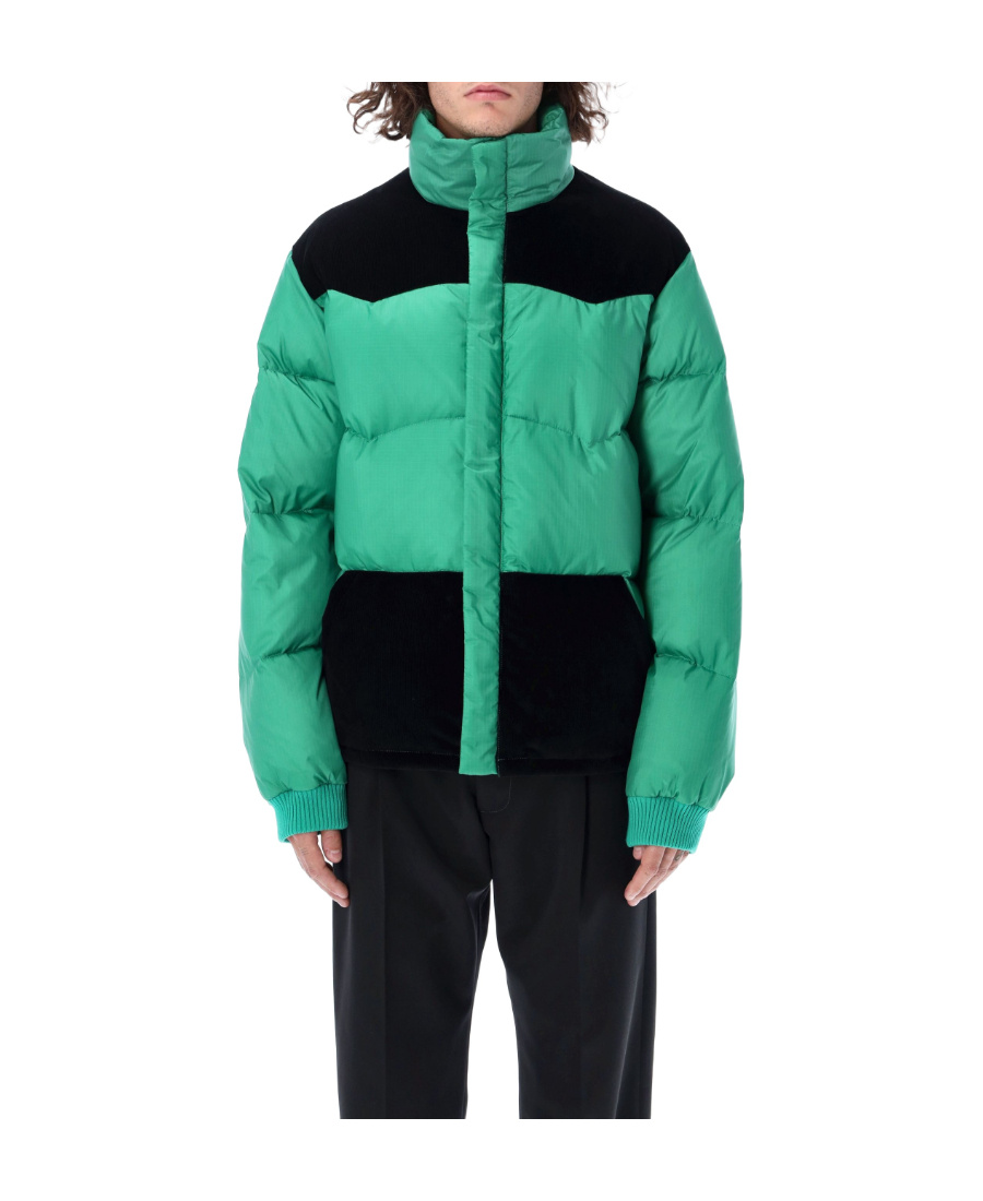 Marni Color-block Down Jacket In Green