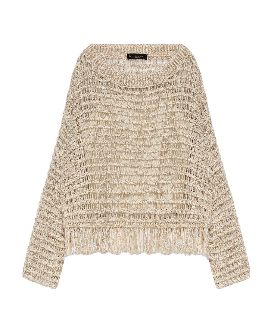 Fabiana Filippi Open-knit Fringe-trimmed Jumper In Multi