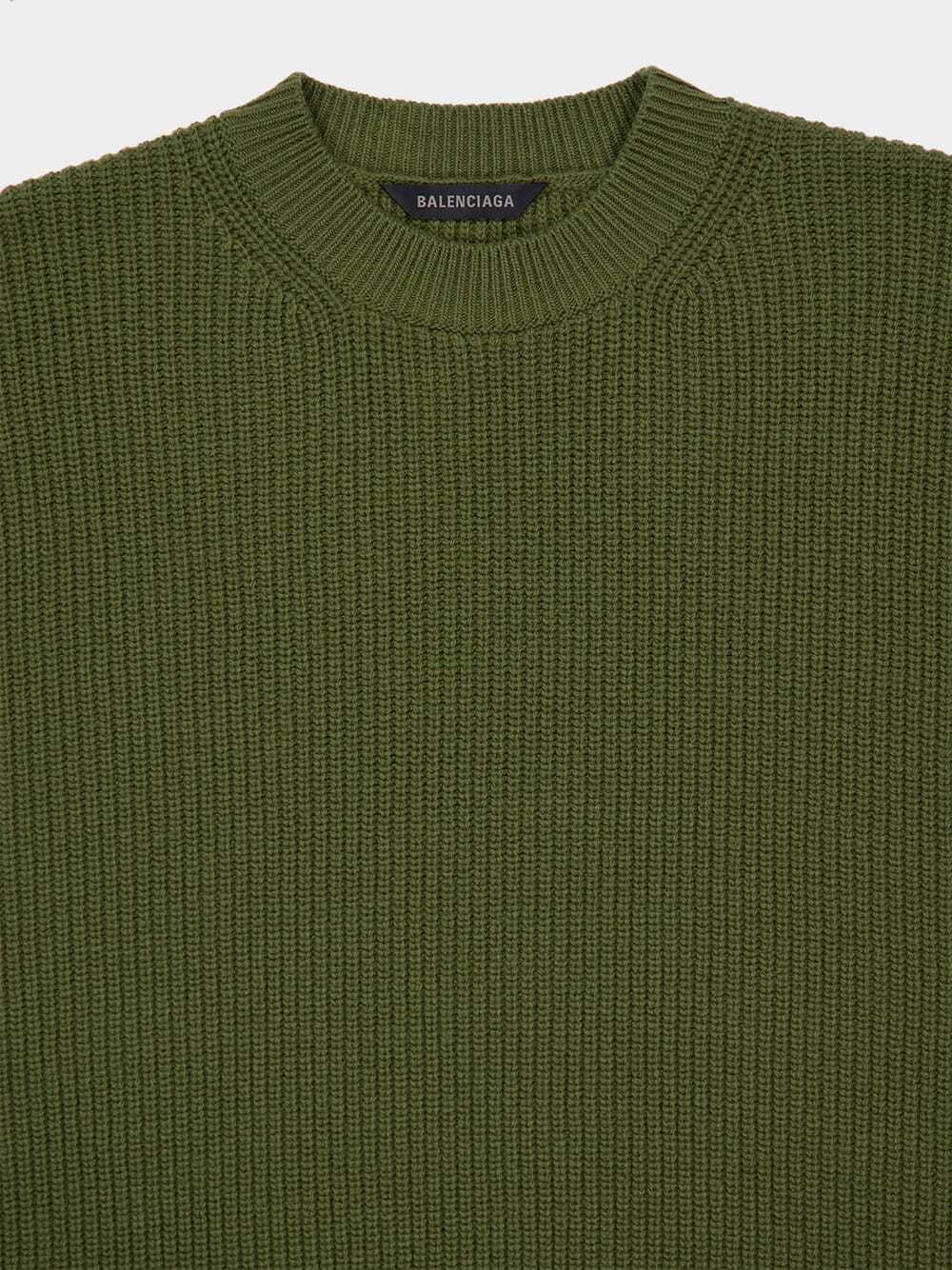 Balenciaga Wool Sweater In Khaki Green