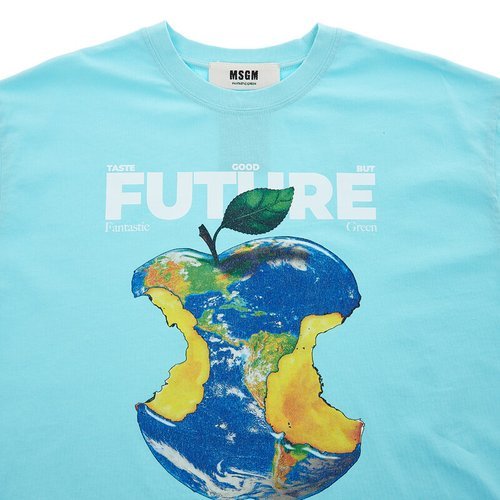 Msgm Item O-neck Short-sleeved T-shirt In Blue