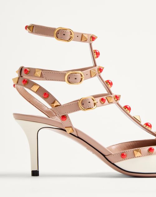 Valentino 65mm Rockstud Patent Leather Pumps In Nude