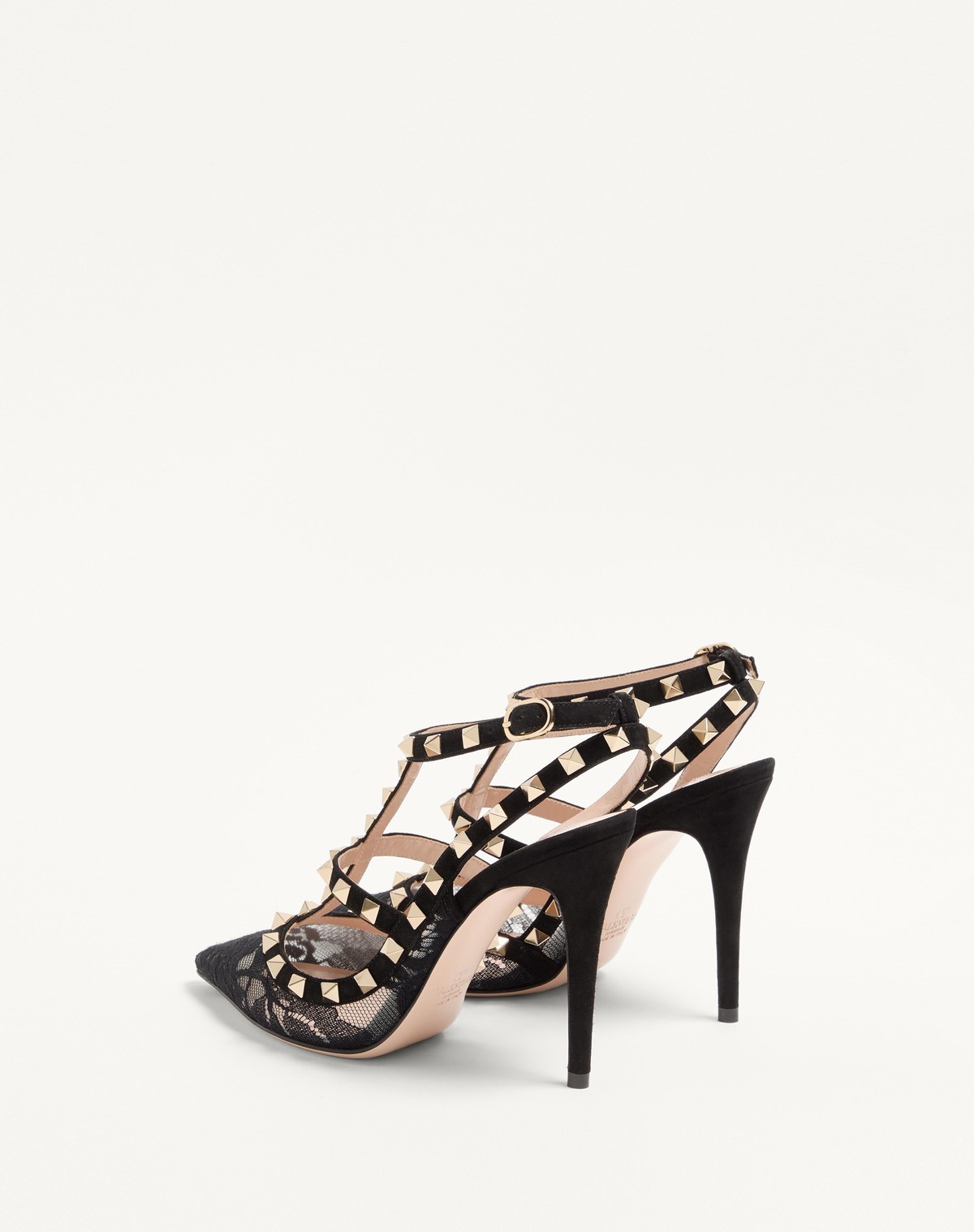 Valentino Pointed High-heeled Sandals In Black