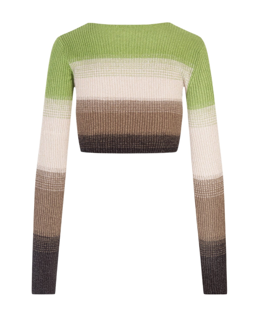 Gcds Degradé-effect Lurex Cropped Cardigan In Multicolor
