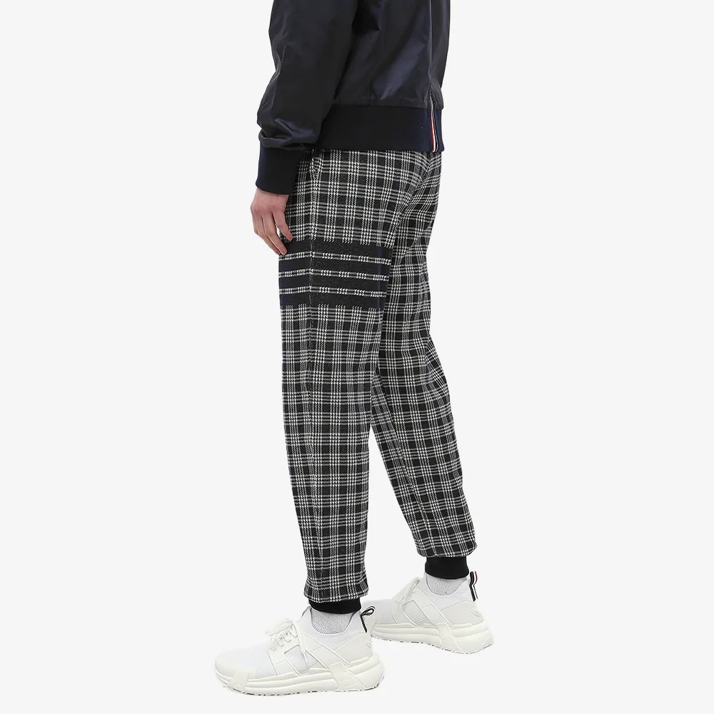 Thom Browne Check-pattern Track Pants In Gray