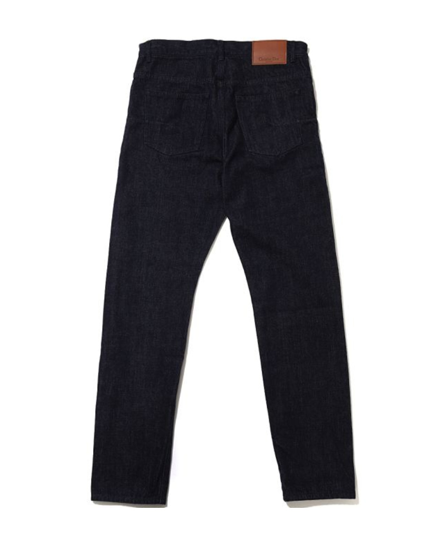 Dior Button Denim Trousers In Black