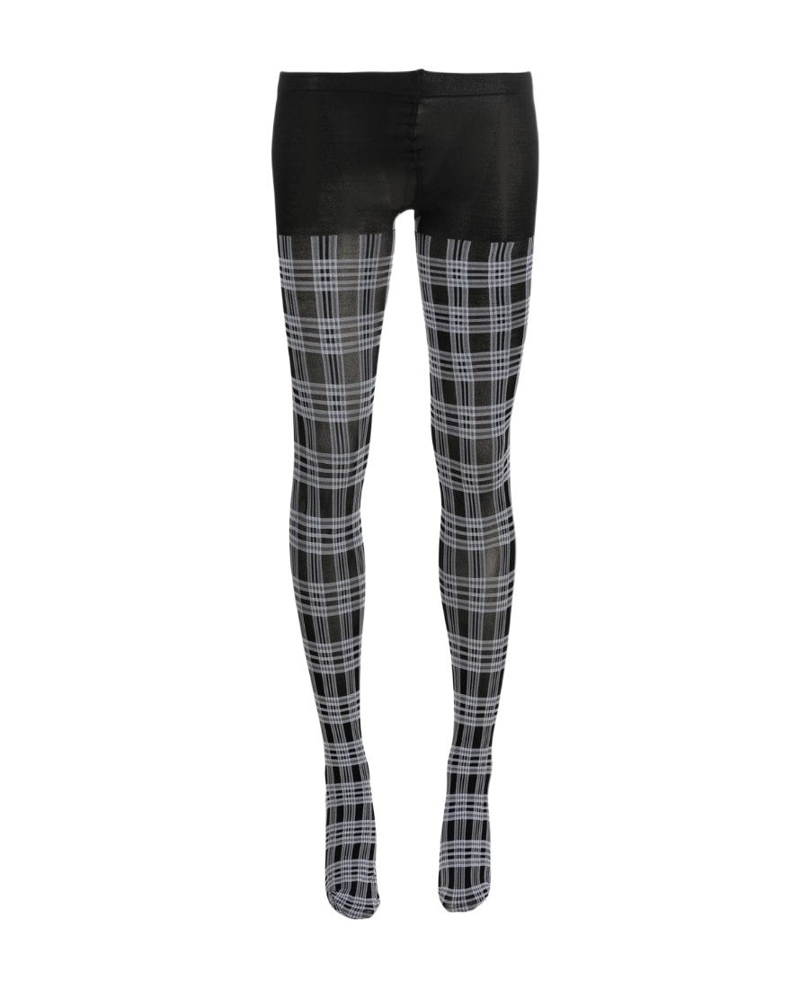 Thom Browne Prince-of-wales Check Opaque Tights In Black