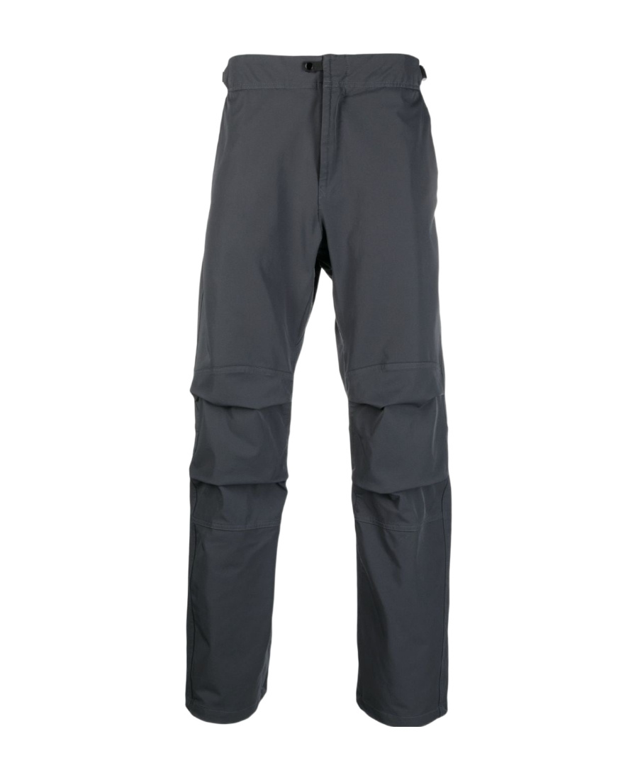 Stone Island Logo-embroidered Tapered Trousers In Gray