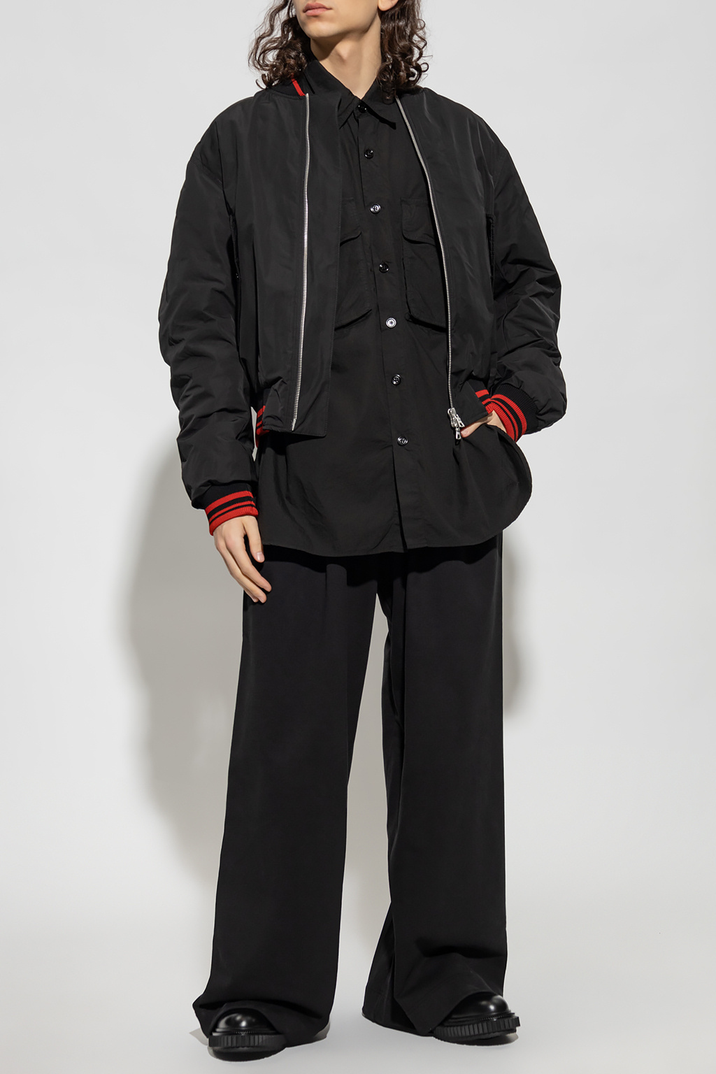Dries Van Noten Standing Collar Casual Jacket In Black