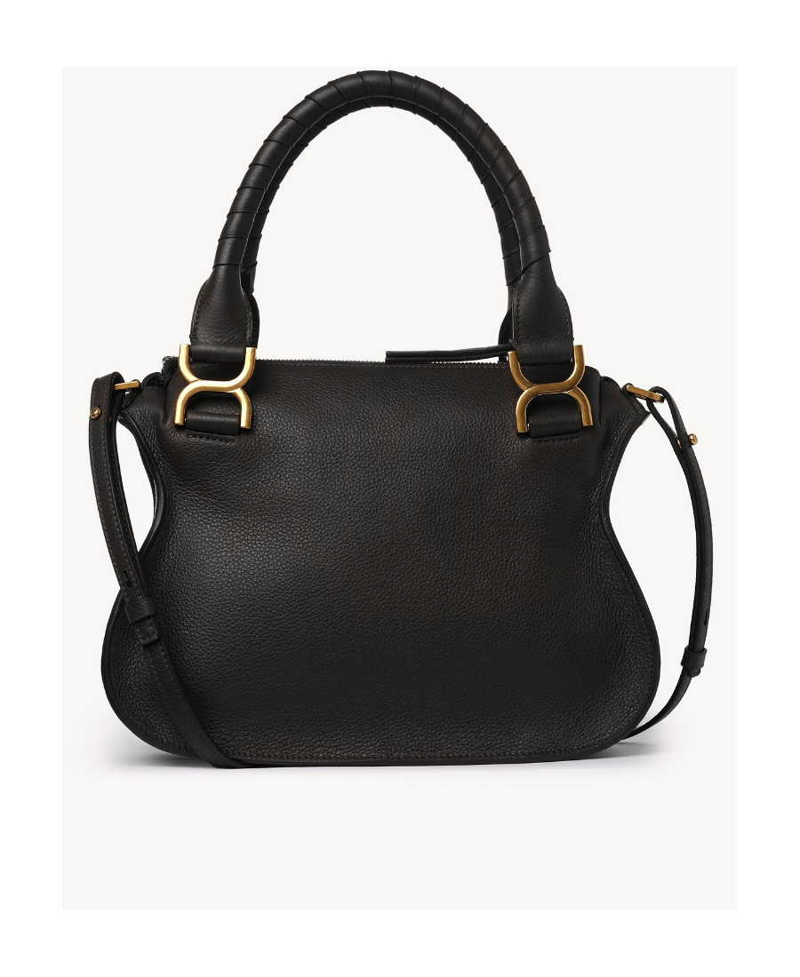 Chloé Small Marcie In Grained Leather Bags In Black