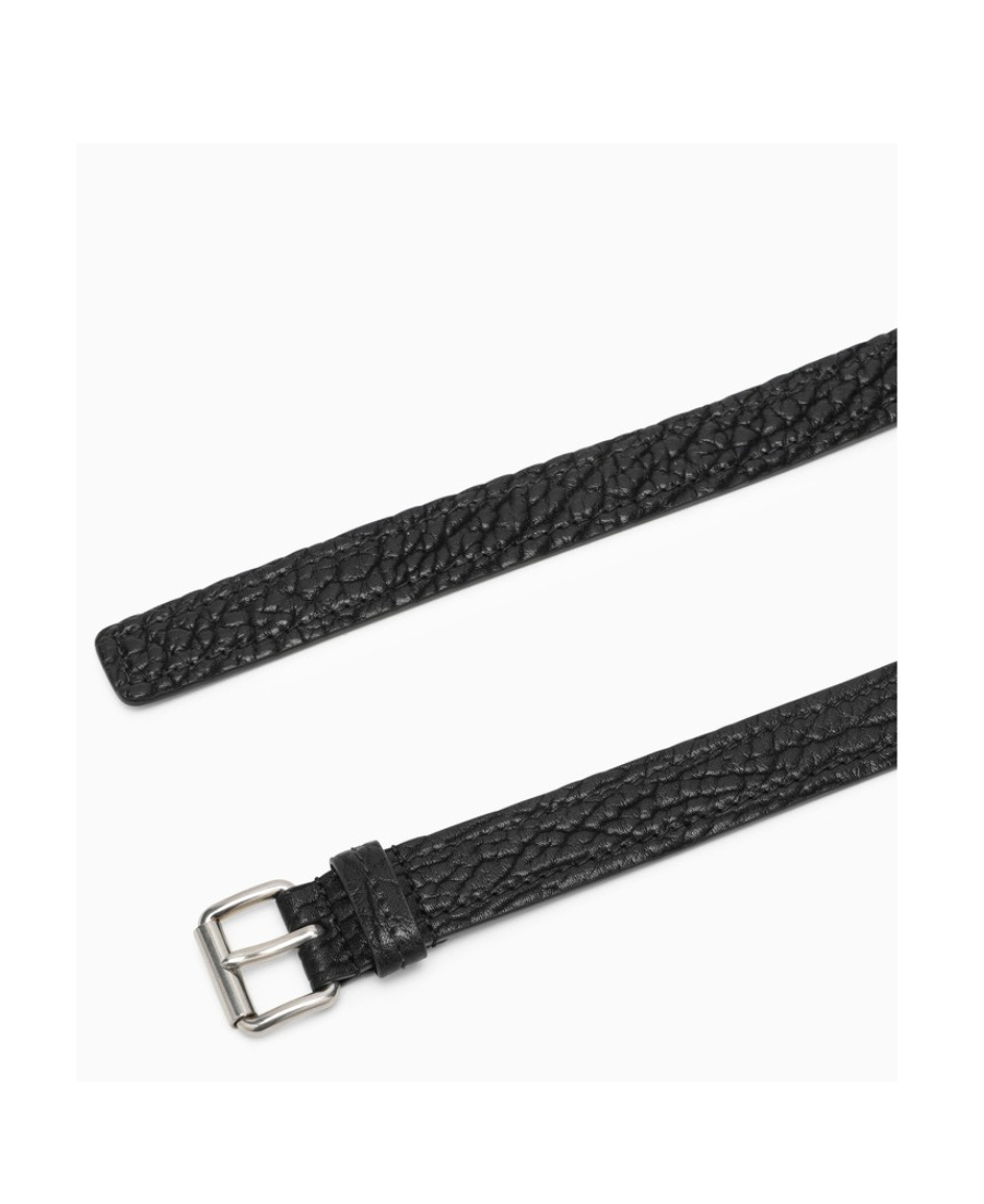 Prada Textured Leather Belt In Black